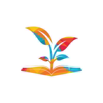 Tree With Book Education Logo Template. vector