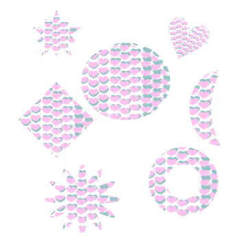 Geometric lines in pink and green on background. png
