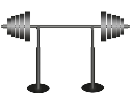Rod for weightlifting simulator on a white background vector