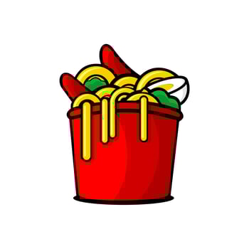 a bowl of noodle vector