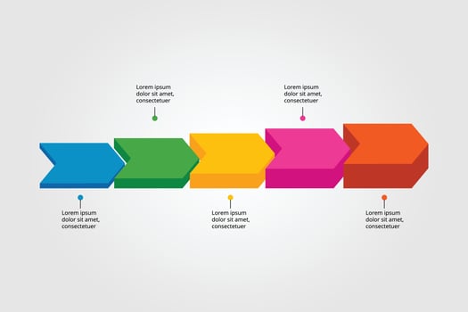 line arrow template for infographic for presentation for 5 element vector