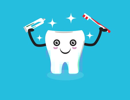 Dental health can be taught from an early age in the form of free vectors