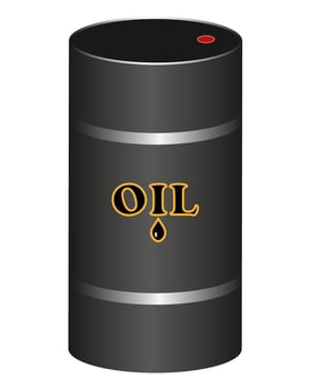 steel drums for storage of oil on a white background vector