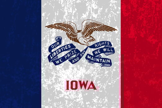 Iowa state grunge flag. Vector illustration.