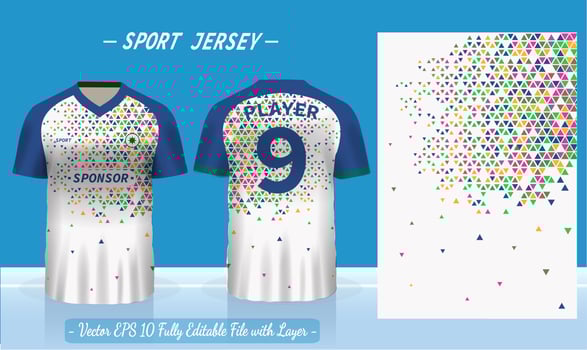 Sports jersey template for team uniforms can be used for badminton football in front and back view vector