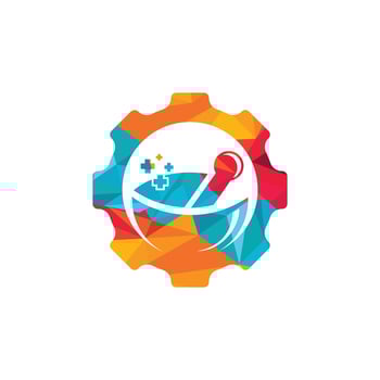 Gear pharmacy vector logo design. Mechanic health logo concept.
