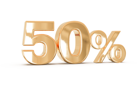 promotion 50 number percent png