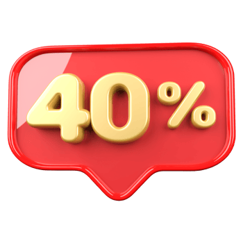 icon number 40 percent promotion png