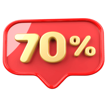 icon number 70 percent promotion png