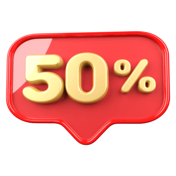icon number 50 percent promotion png