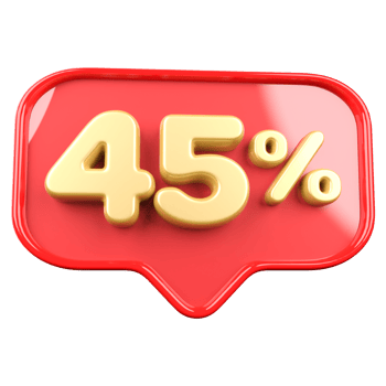 icon number 45 percent promotion png