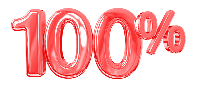 100 percent number red png