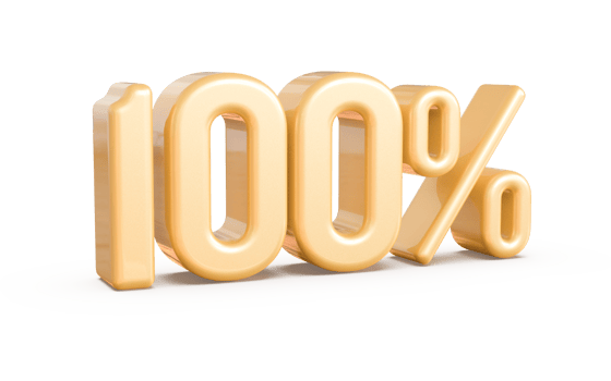 number 100 percent 3d png