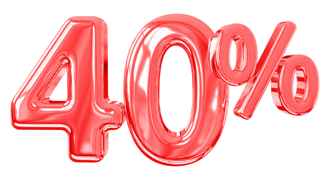 sale number 40 percent 3d png