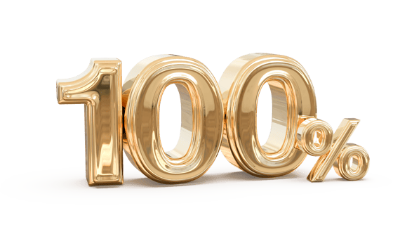 number 100 percent 3d png