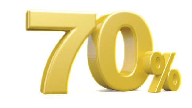 sale number 70 percent 3d png