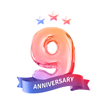 9 years anniversary number png