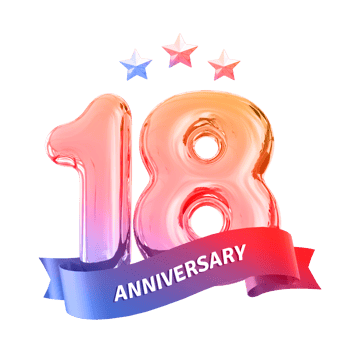 18 years anniversary number png