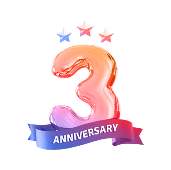 3 years anniversary number png
