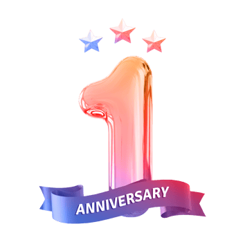 1 year anniversary number png