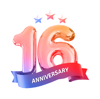 16 years anniversary number png