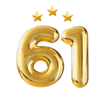 61 years anniversary number png