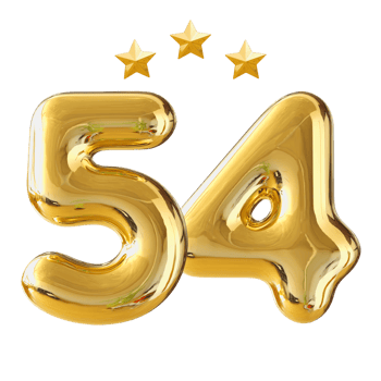 54 years anniversary number png