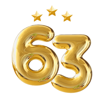 63 years anniversary number png