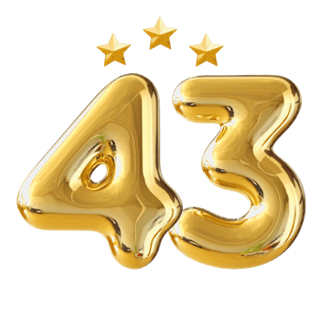 43 years anniversary number png