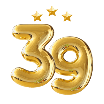39 years anniversary number png