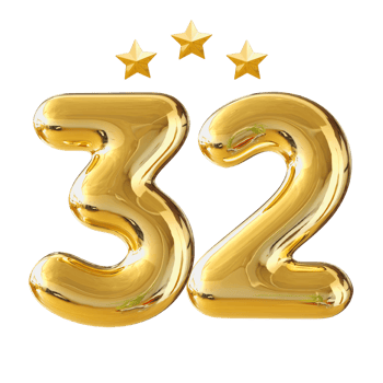 32 years anniversary number png