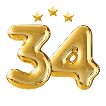 34 years anniversary number png