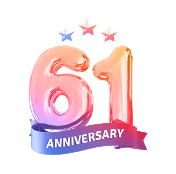 61 years anniversary number png