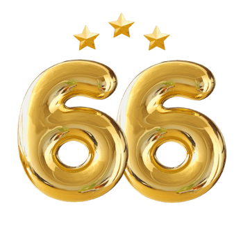 66 years anniversary number png