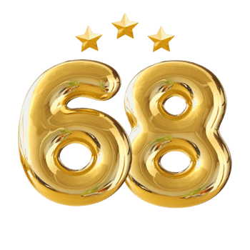 68 years anniversary number png