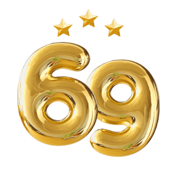 69 years anniversary number png