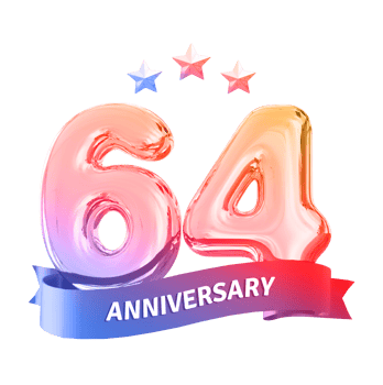64 years anniversary number png