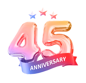 45 years anniversary number png