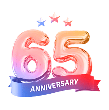 65 years anniversary number png