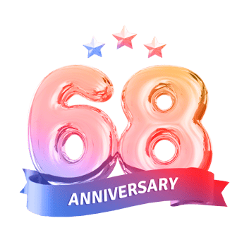 68 years anniversary number png