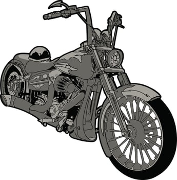 motorcycle bike chopper classic vintage vector