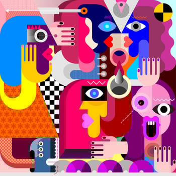 People modern art vector illustration