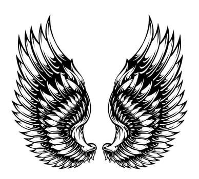 Logo angel wing tattoo design vector