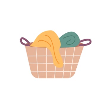 Wicker Laundry Basket vector