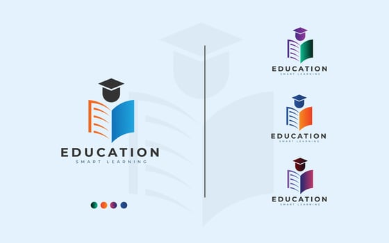 Unique And Creative Education Logo Design Concept For Book, Hat vector