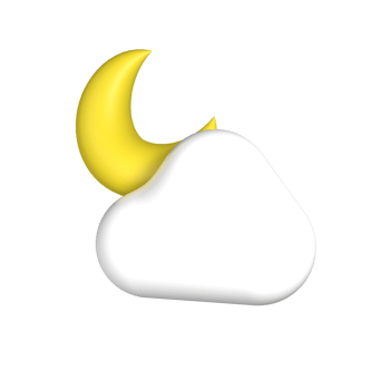 3D Render Cloudy Night Weather Front View png