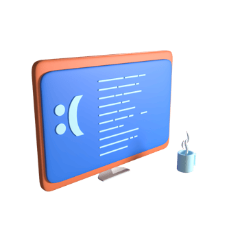 3D Render UI Bluescreen Perspective View png
