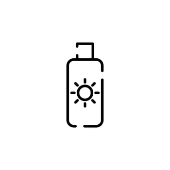 Sunblock, Sunscreen, Lotion, Summer Dotted Line Icon Vector Illustration Logo Template. Suitable For Many Purposes.
