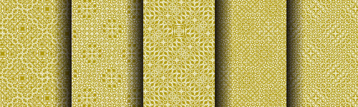 elegant luxury gold ethnic background pattern collection set vector