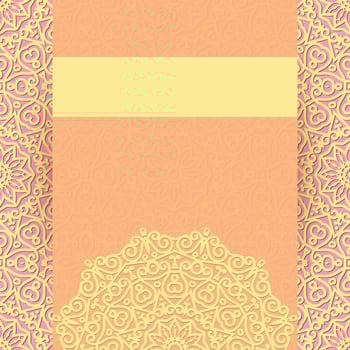 Invitation card design with mandala.Floral background decoration. vector